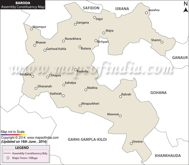 Map of Baroda Assembly Constituency