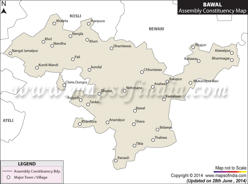Map of Bawal Assembly Constituency