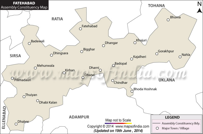 Map of Fatehabad Assembly Constituency