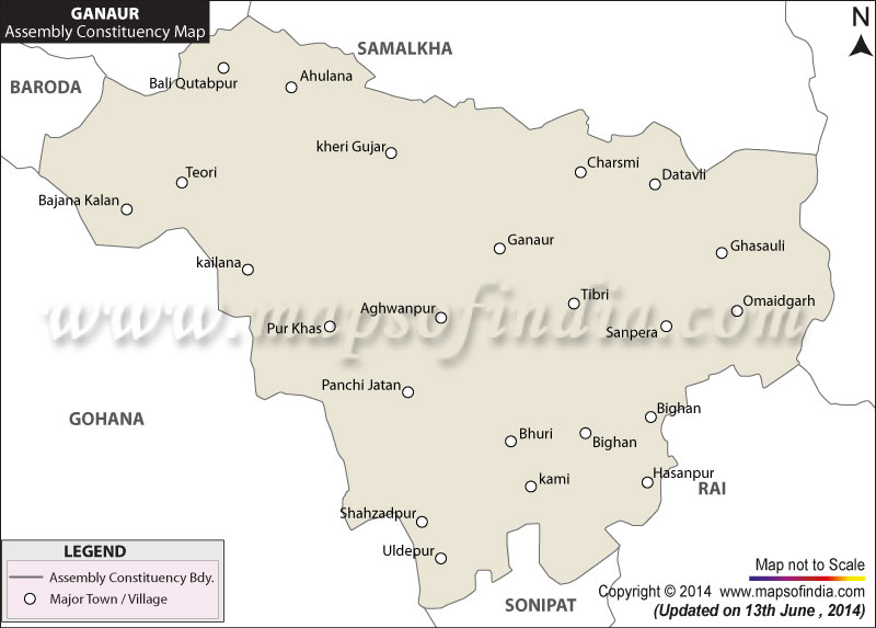 Map of Ganaur Assembly Constituency