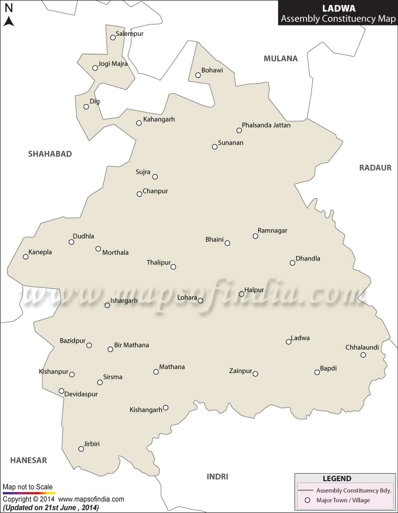Map of Ladwa Assembly Constituency