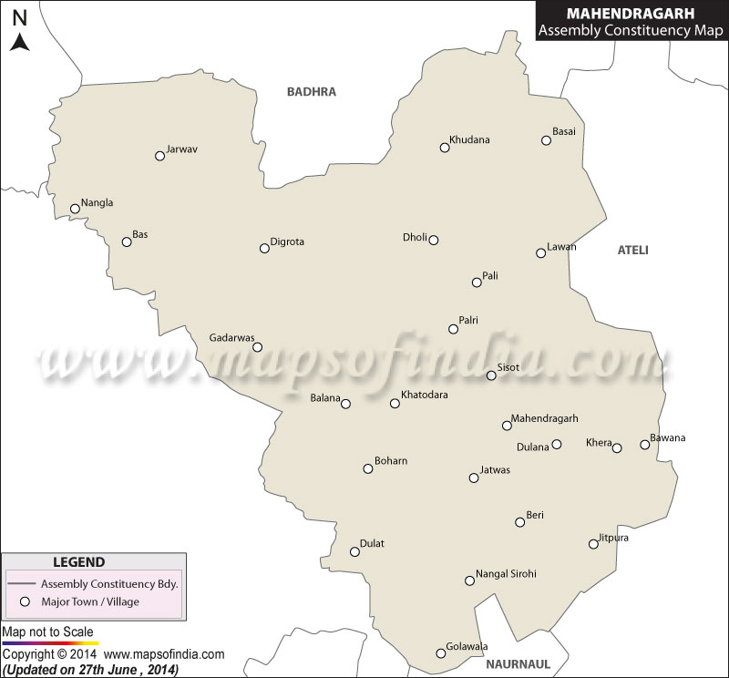 Map of Mahendragarh Assembly Constituency