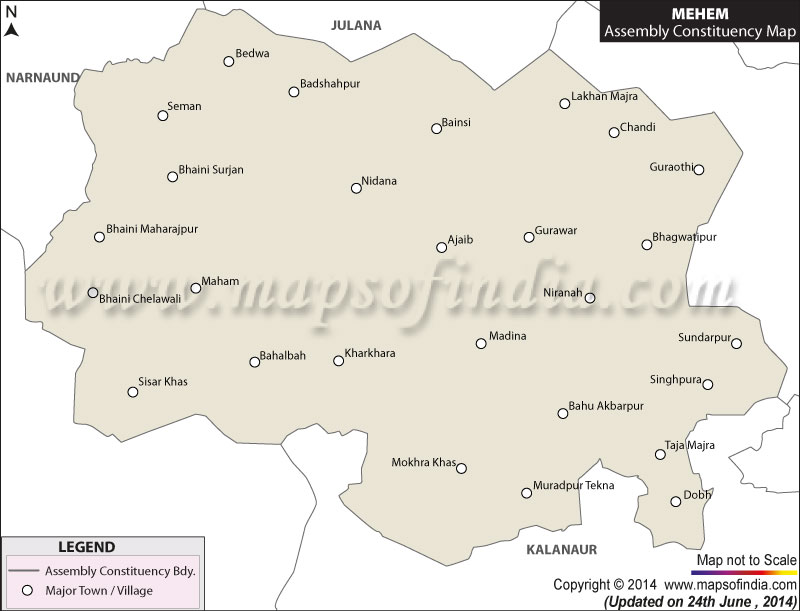 Map of Meham Assembly Constituency