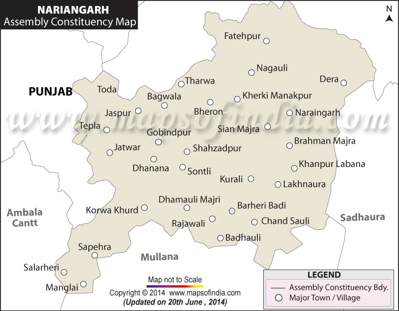 Map of Nariangarh Assembly Constituency