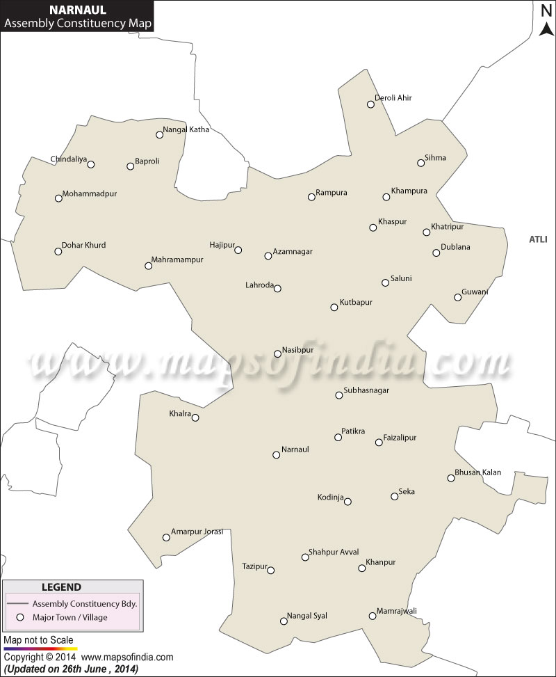 Map of Narnaul Assembly Constituency