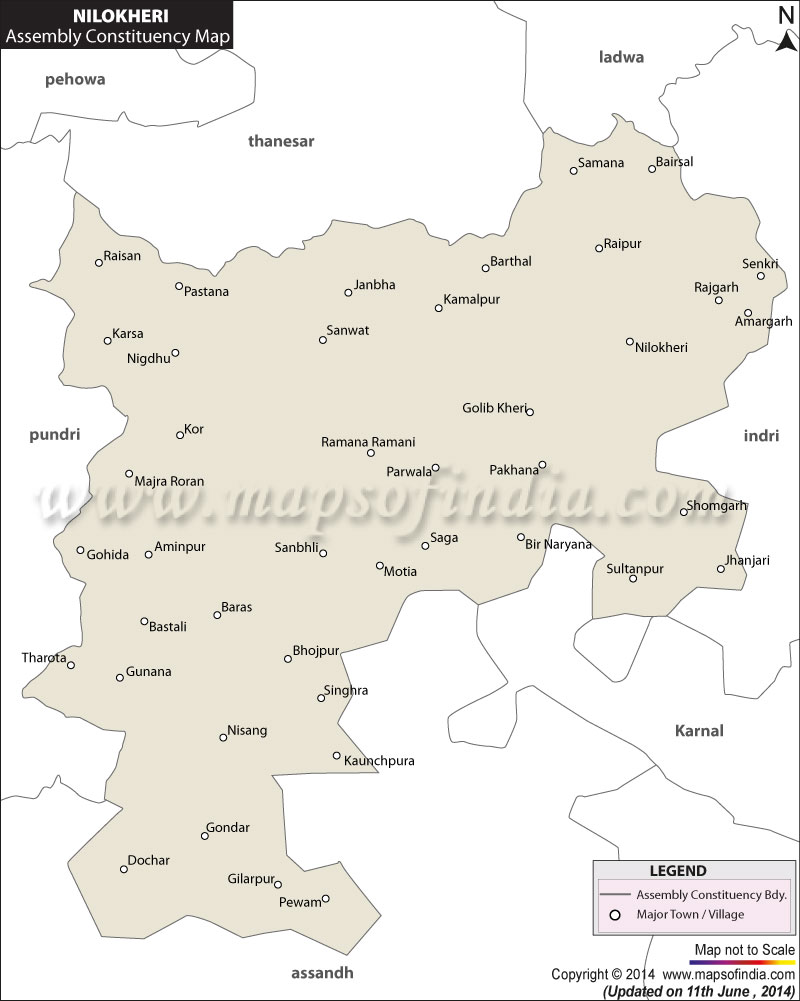 Map of Nilokheri Assembly Constituency