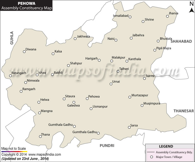 Map of Pehowa Assembly Constituency