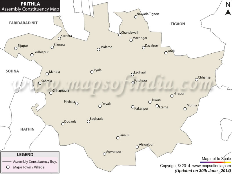 Map of Prithla Assembly Constituency