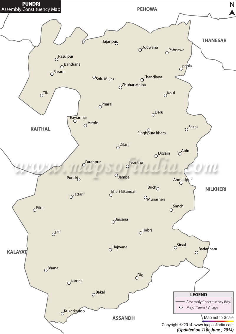 Map of Pundri Assembly Constituency