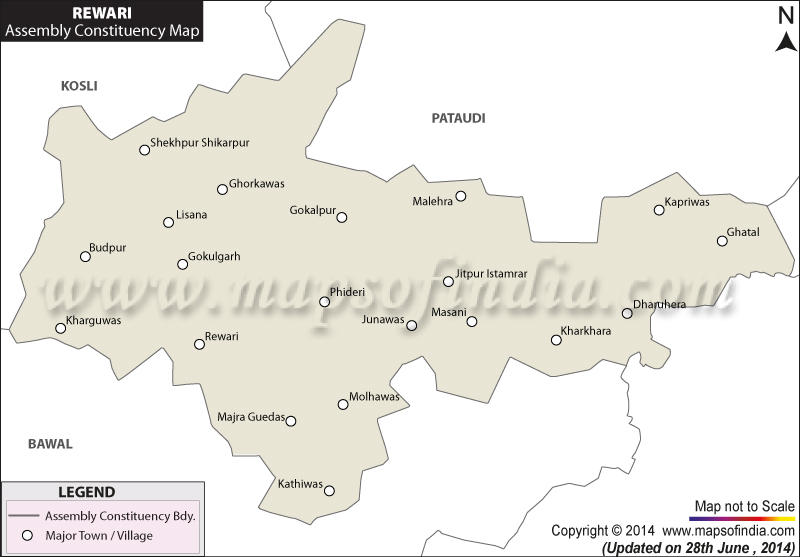 Map of Rewari Assembly Constituency