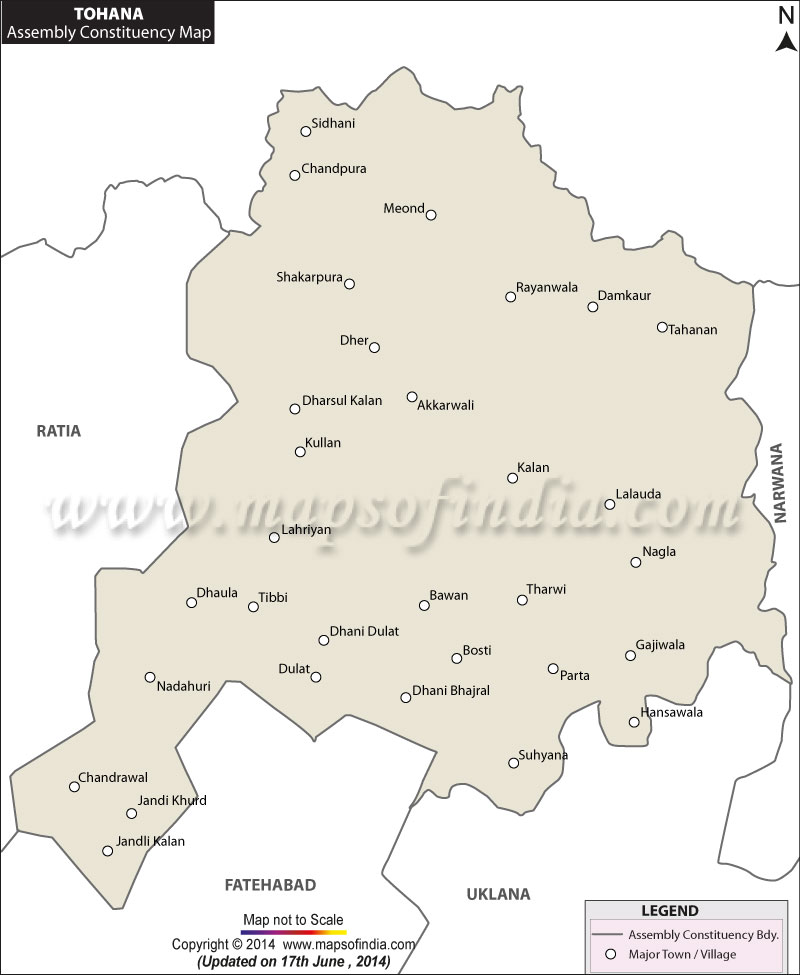 Map of Tohana Assembly Constituency