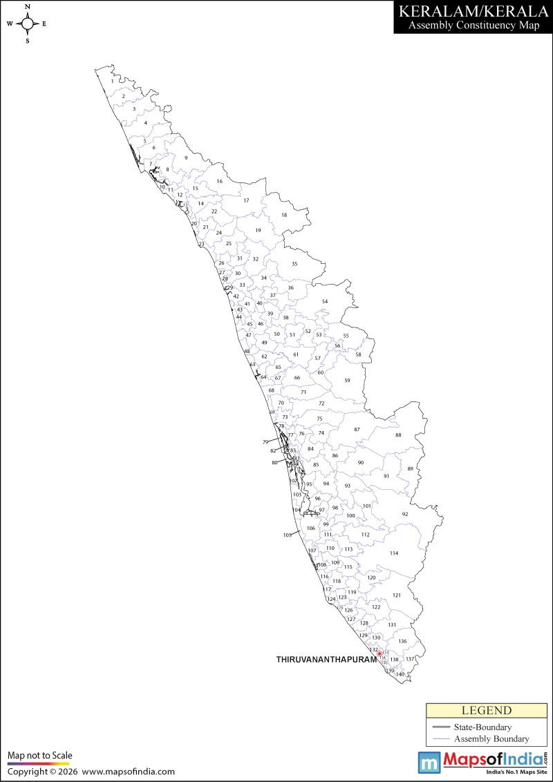 Assembly Constituencies Map of Kerala
