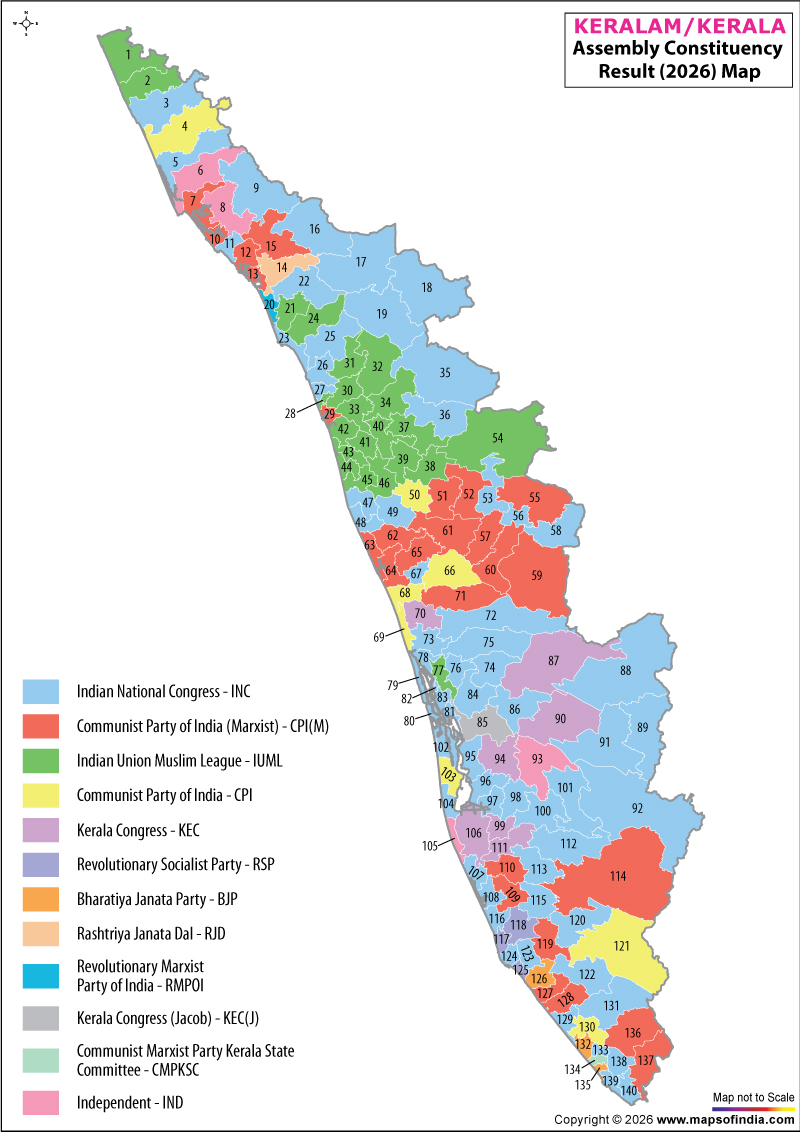 Kerala Election Results Map 2026