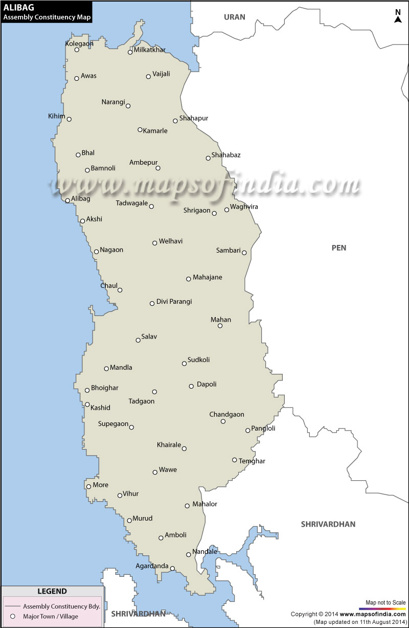 Alibag In Maharashtra Map Alibag Assembly (Vidhan Sabha) Constituency Map And Election Results