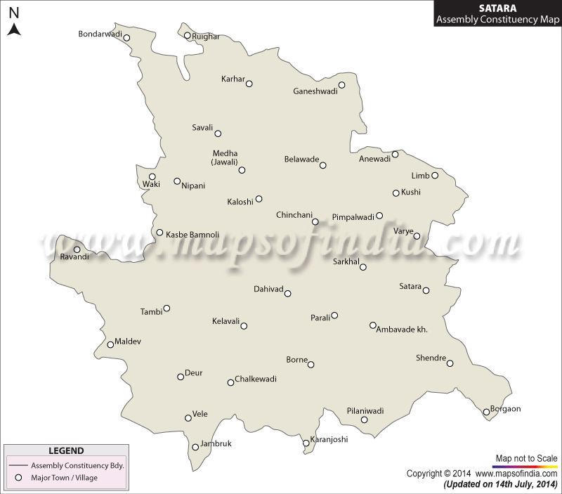Satara Assembly (Vidhan Sabha) Constituency Map and Election Results