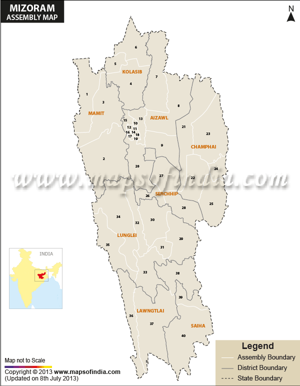 Mizoram Assembly Constituency Map