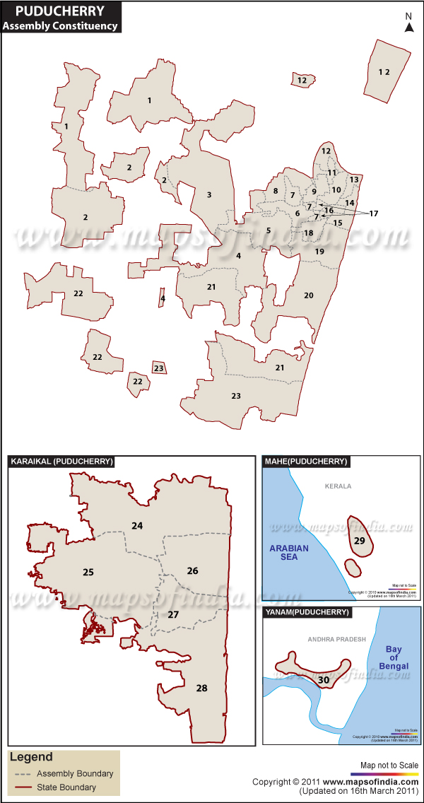 Assembly Constituencies Map of Pondicherry