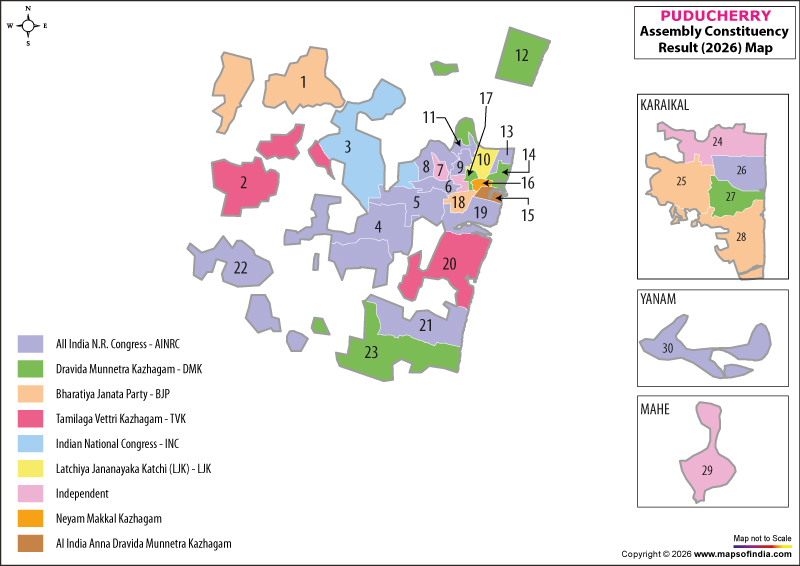 Puducherry Election Results Map 2026