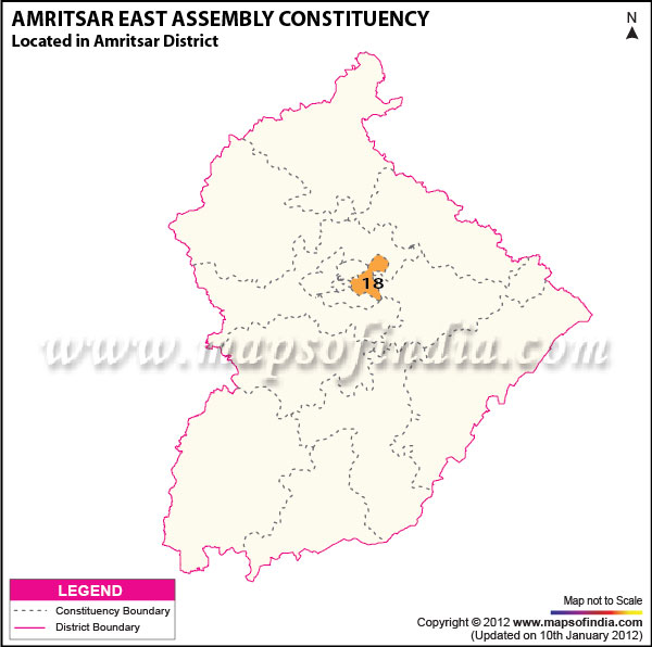 Assembly Constituency Map of Amritsar East