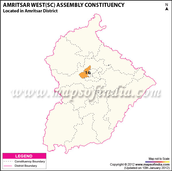Assembly Constituency Map of Amritsar west