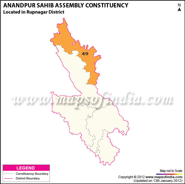 Assembly Constituency Map of Anandpur Sahib