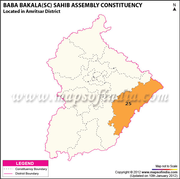 Assembly Constituency Map of Baba Bakala (SC)