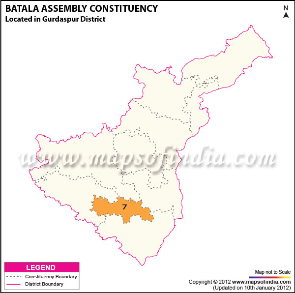 Assembly Constituency Map of Batala