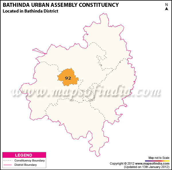 Assembly Constituency Map of Bathinda Urban