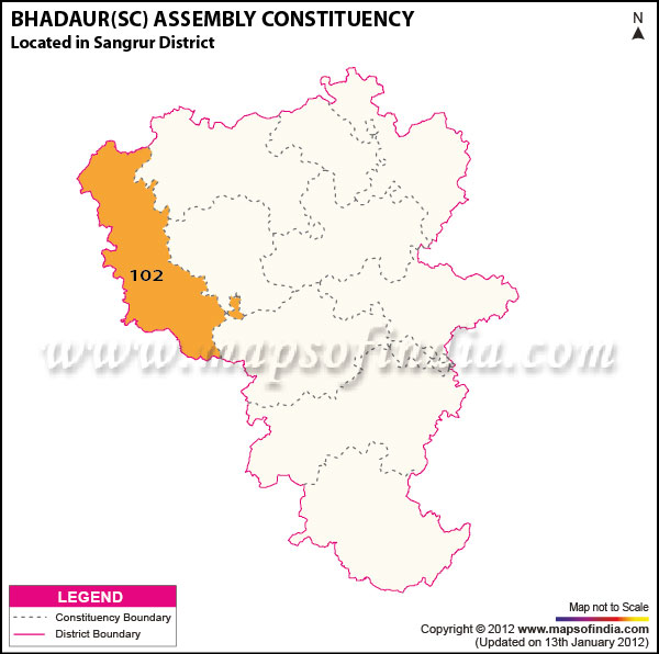 Assembly Constituency Map of Bhadaur (SC)