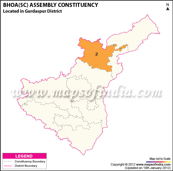 Assembly Constituency Map of Bhoa (SC)