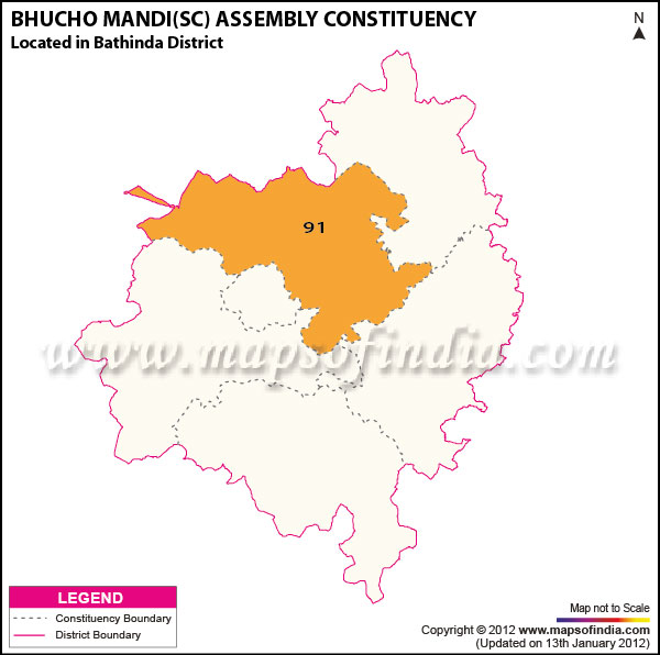 Assembly Constituency Map of Bhucho Mandi (SC)