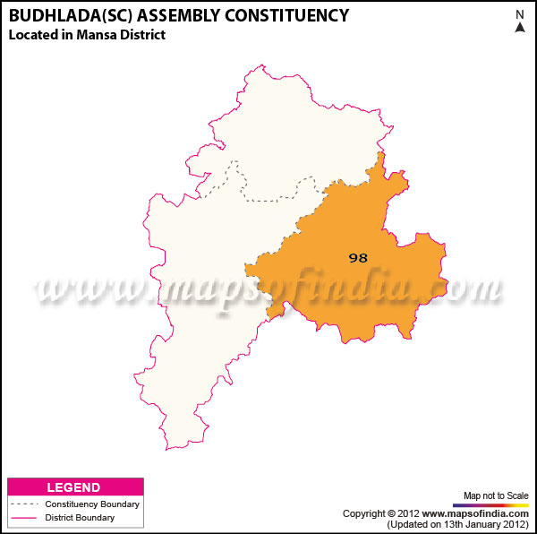 Assembly Constituency Map of Budhlada (SC)