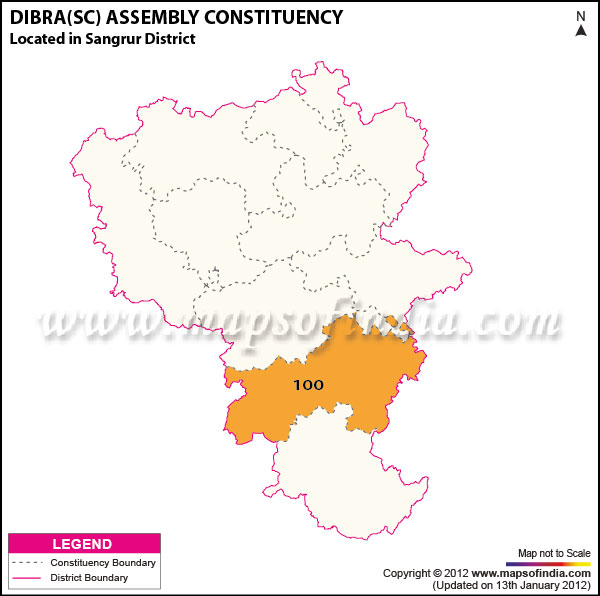 Assembly Constituency Map of Dirba (SC)