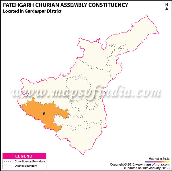 Assembly Constituency Map of Fatehgarh Churian