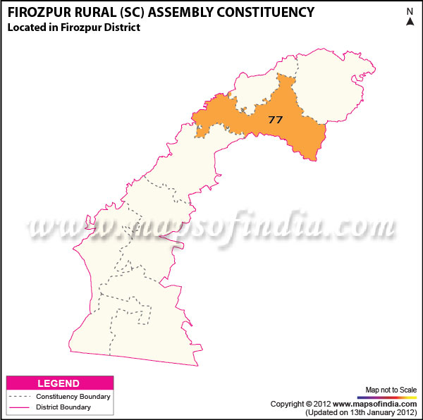 Assembly Constituency Map of Firozpur Rural (SC)