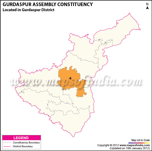 Assembly Constituency Map of Gurdaspur