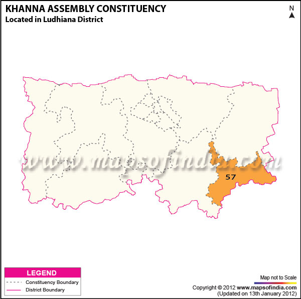Assembly Constituency Map of Khanna