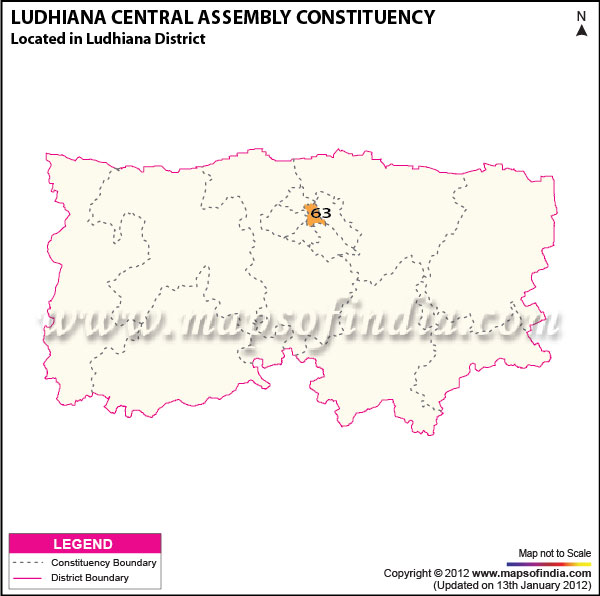 Assembly Constituency Map of Ludhiana Central