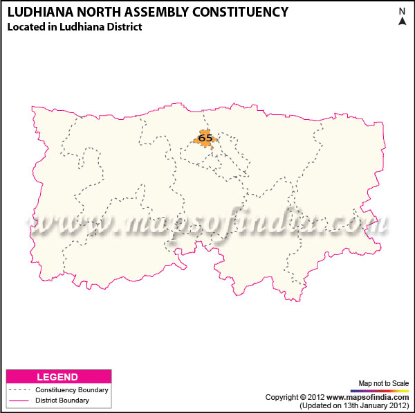 Assembly Constituency Map of Ludhiana North