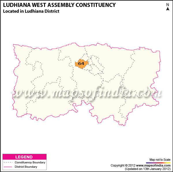Assembly Constituency Map of Ludhiana West