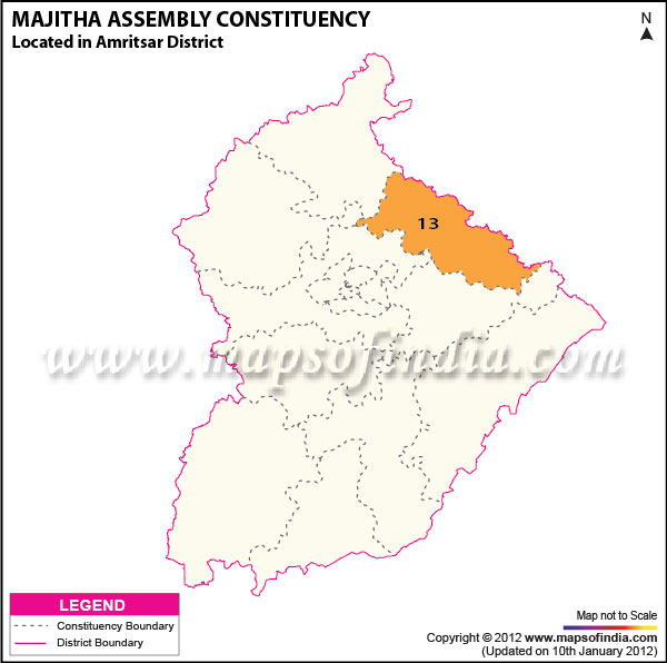 Assembly Constituency Map of Majitha