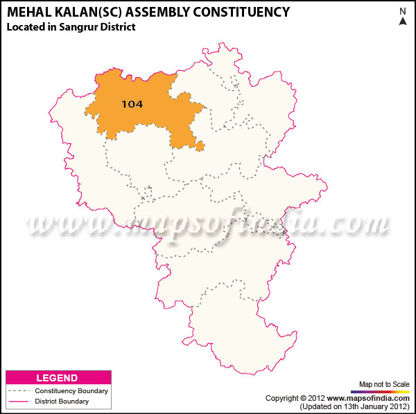 Assembly Constituency Map of Mehal Kalan (SC)