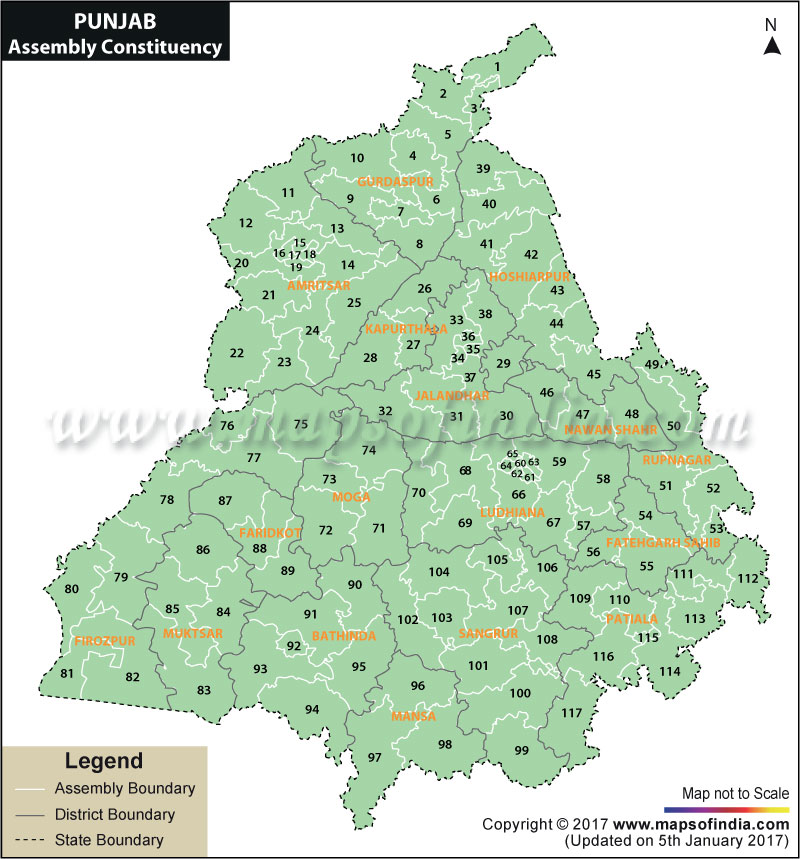 Punjab Assembly Constituency map
