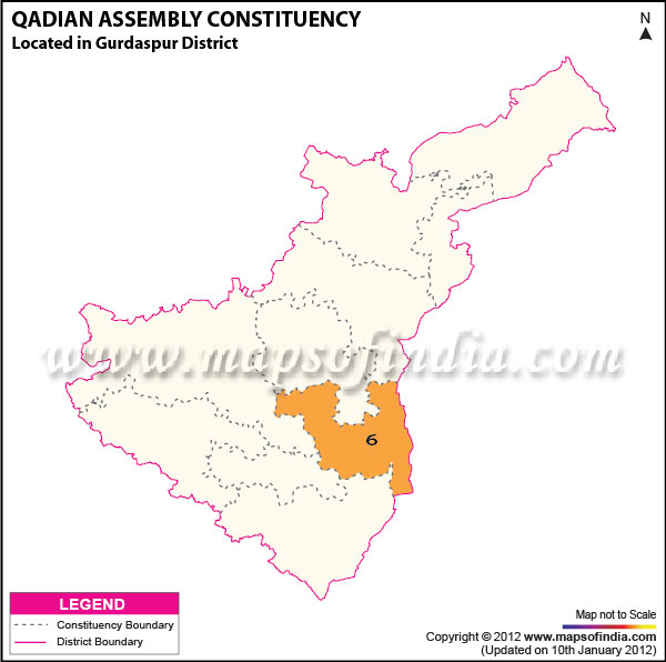 Assembly Constituency Map of Qadian