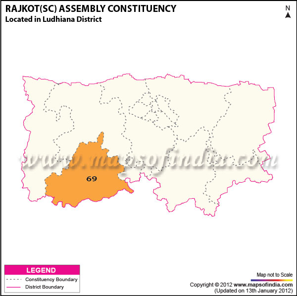 Assembly Constituency Map of Raikot (SC)
