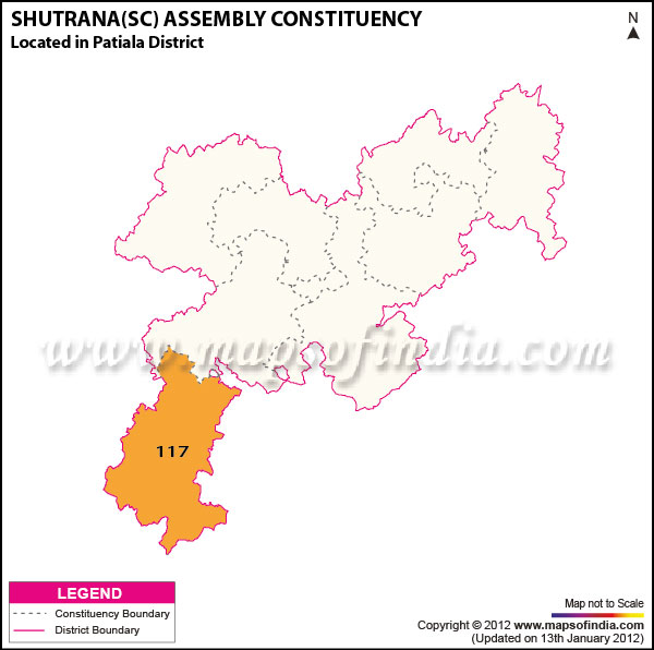 Assembly Constituency Map of Shutrana (SC)