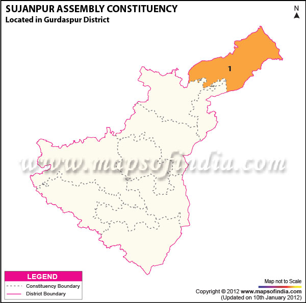 Assembly Constituency Map of Sujanpur