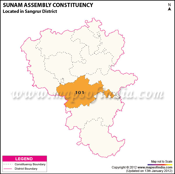 Assembly Constituency Map of Sunam