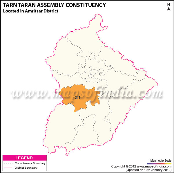 Assembly Constituency Map of Tarn Taran
