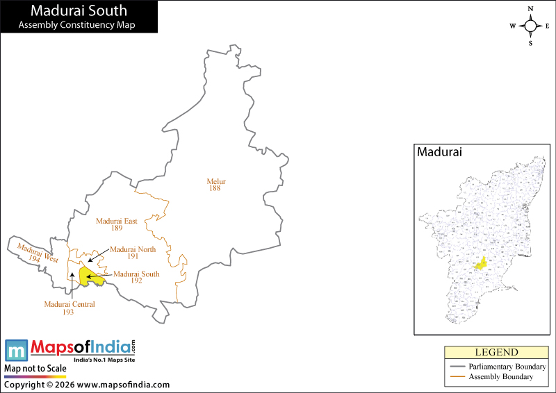 Madurai South Assembly Constituency Map